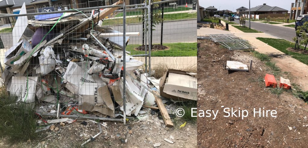 builders rubbish removal before and after