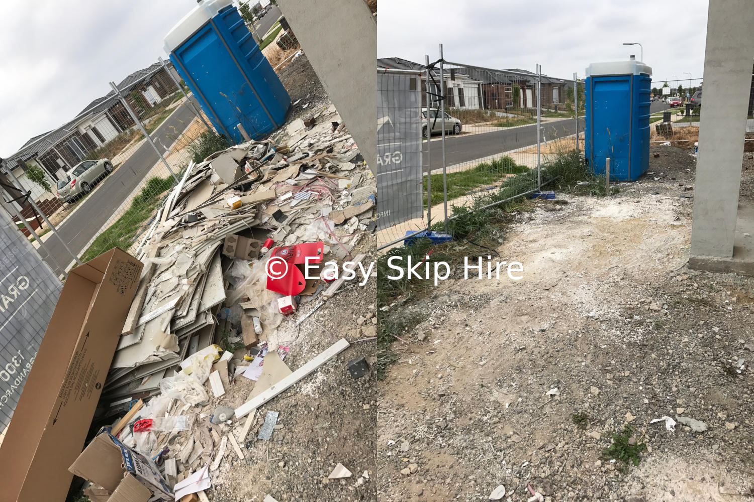 construction waste removal in melbourne - before and after