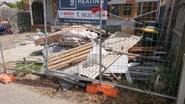 building site rubbish removal melbourne before
