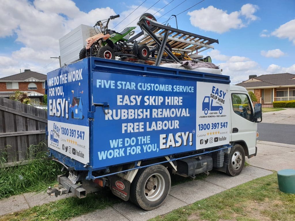 Easy Skip Hire truck with junk