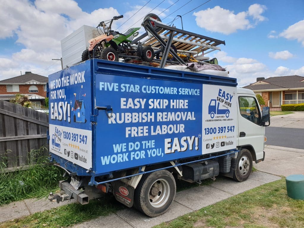 easy skip hire and rubbish removal truck